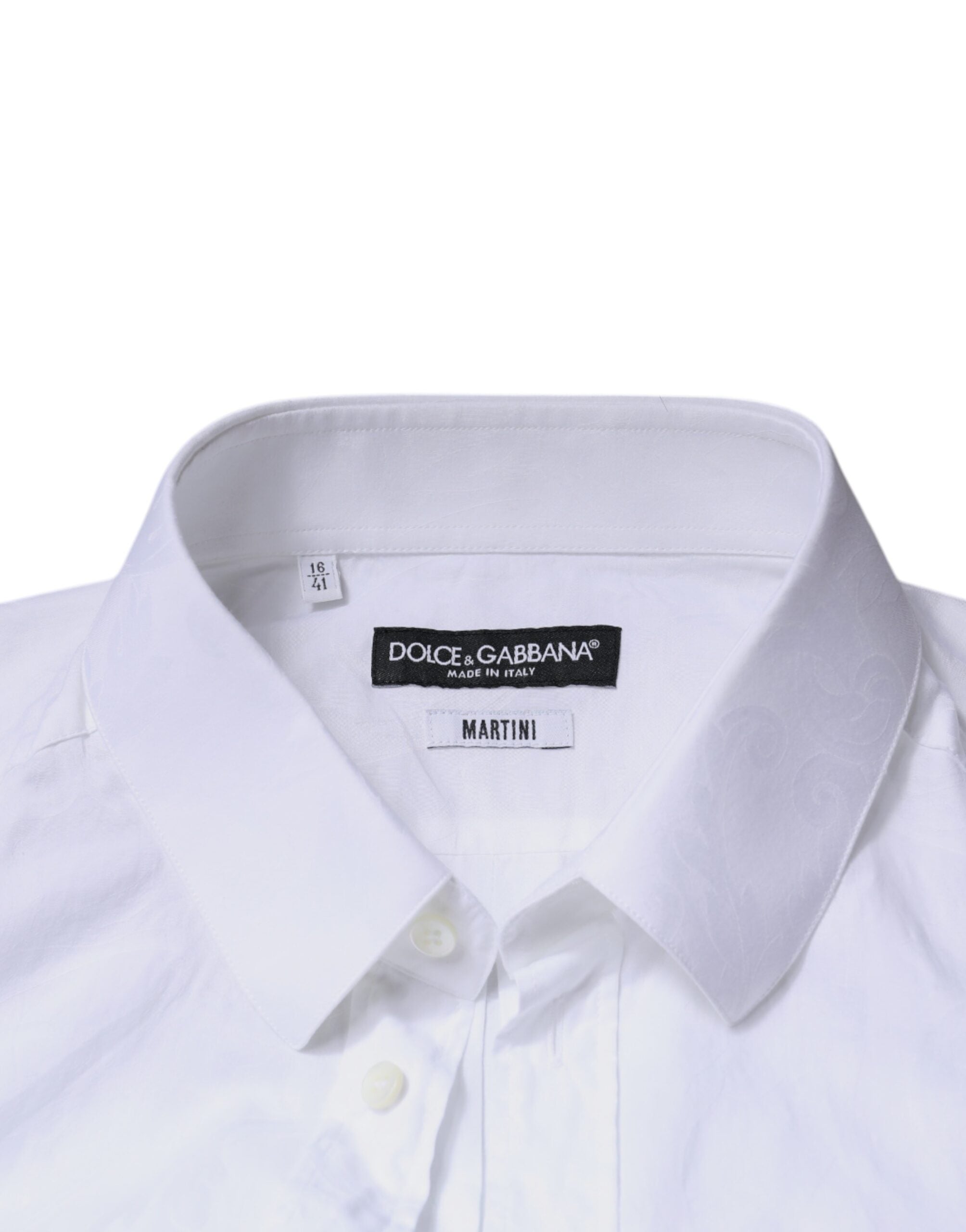 Dolce & Gabbana White Cotton Shirt MARTINI Slim Fit Men